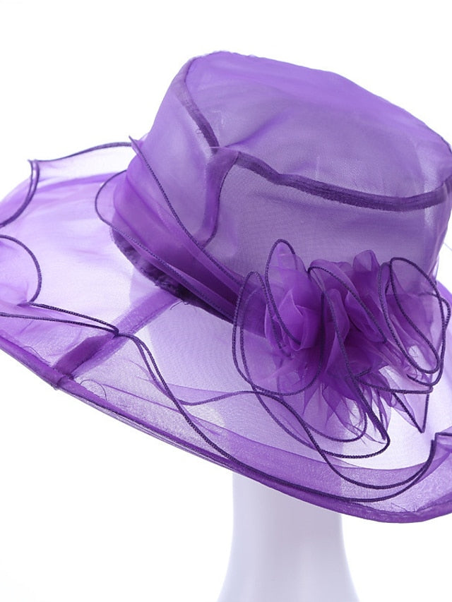 Hat Bucket Hat Sun Hat Black Blue Purple Party Outdoor Dailywear Floral Floral Portable Windproof Comfort for Women