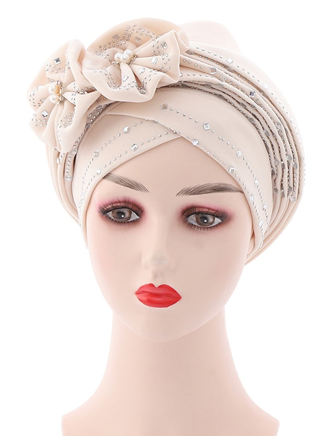 Beanie / Slouchy Party Dailywear Sports Outdoor Beaded Flower Flower Black White Hat Basic Red Fall Winter for Women