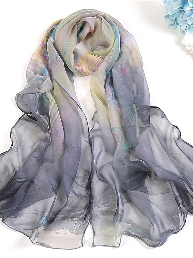 Chiffon Scarf Party Red Scarf Tie Dye / Purple / Fall / Winter / Spring / Summer for Women