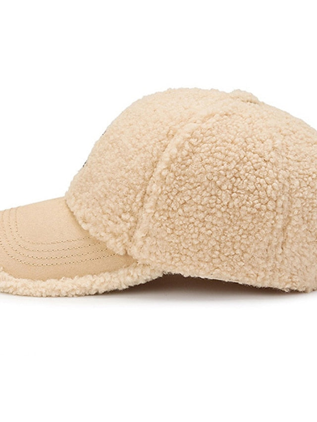 Hat Baseball Cap Winter Hats Black Pink Khaki Outdoor Street Dailywear Embroidery Letter Windproof Comfort Warm for Women
