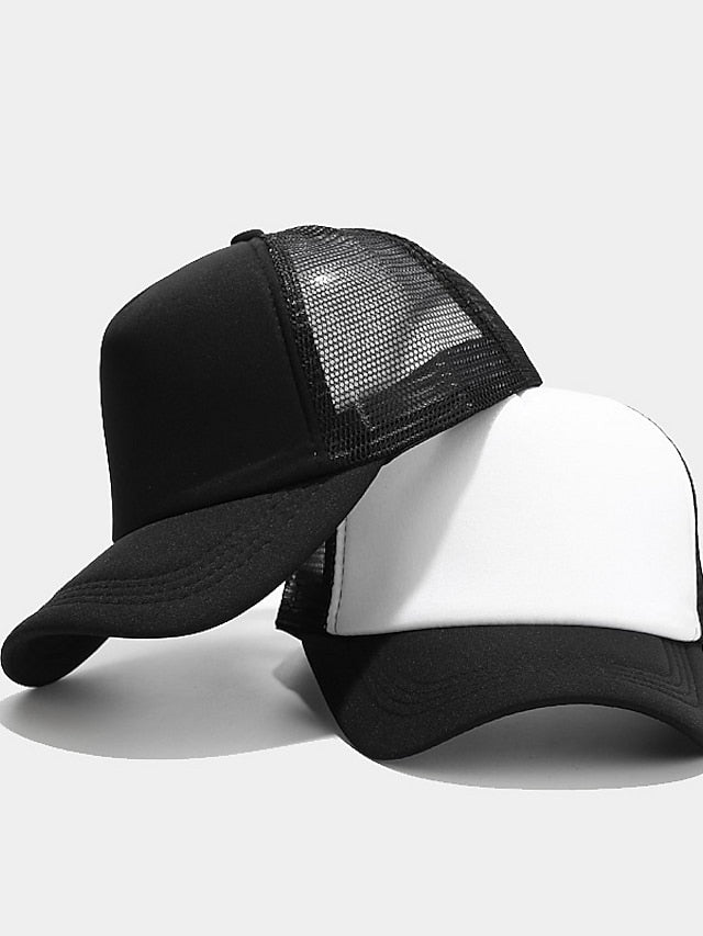 1pcs Unisex Cap Casual Plain Mesh Baseball Cap Adjustable Snapback Hats For Women Men Hip Hop Trucker Cap Streetwear Dad Hat for Women