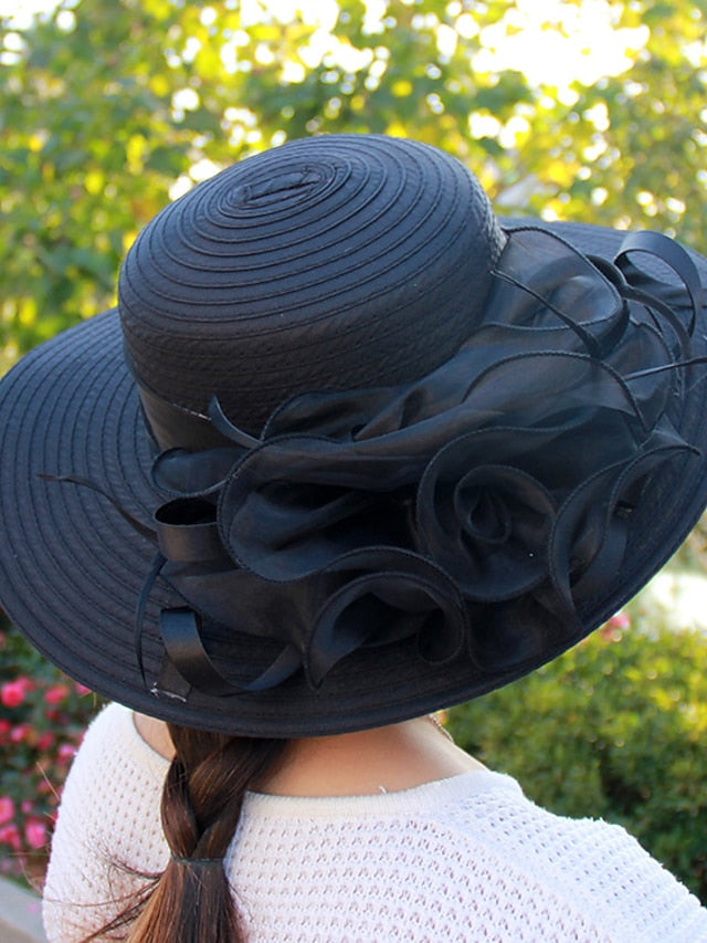Party Hat Party Street Daily Flower Solid Colored Black White Hat Basic Blue Fall Winter Spring for Women