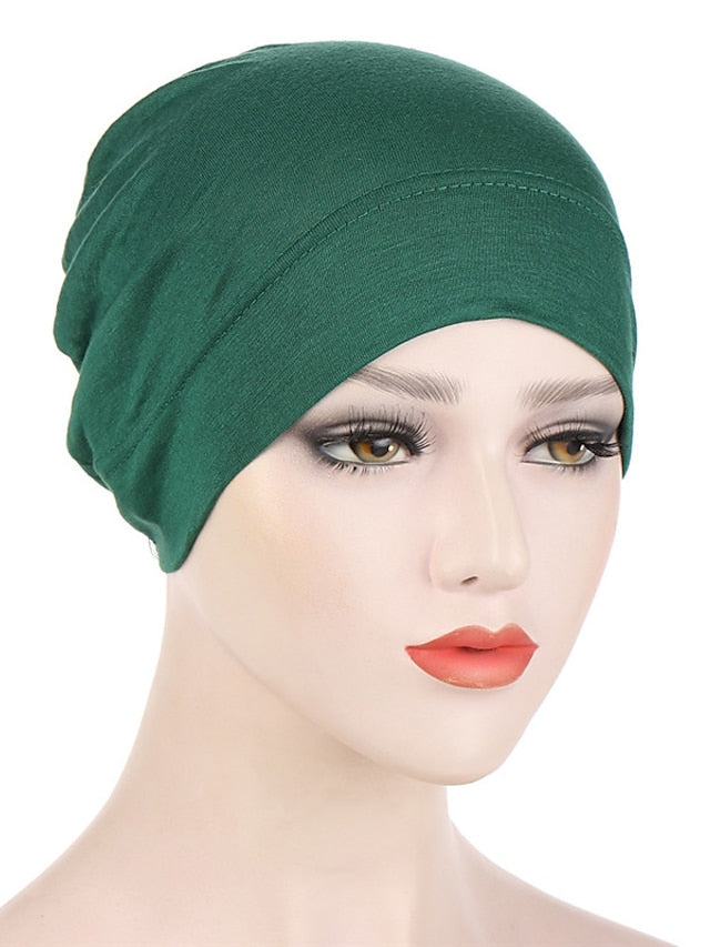 Fashion Multi Color Muslim Underscarf Women Soft Hijab Solid Scarf Turbans Head For Women Caps Islamic Hat for Women