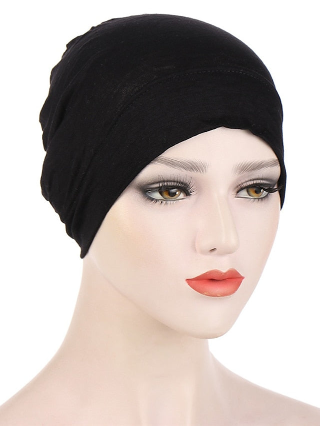 Fashion Multi Color Muslim Underscarf Women Soft Hijab Solid Scarf Turbans Head For Women Caps Islamic Hat for Women