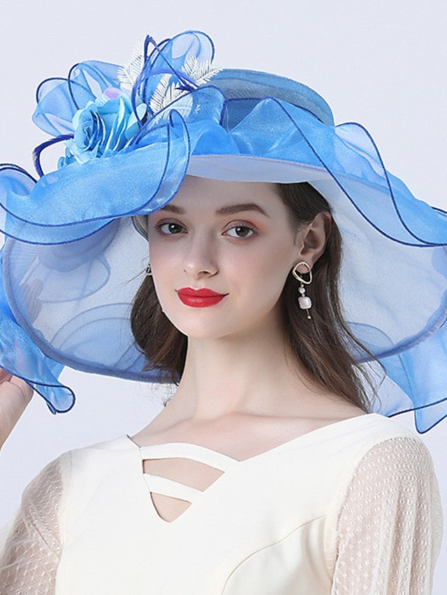 Hat Bucket Hat Sun Hat Green Blue Gold Party Outdoor Dailywear Floral Floral Portable Windproof Comfort for Women