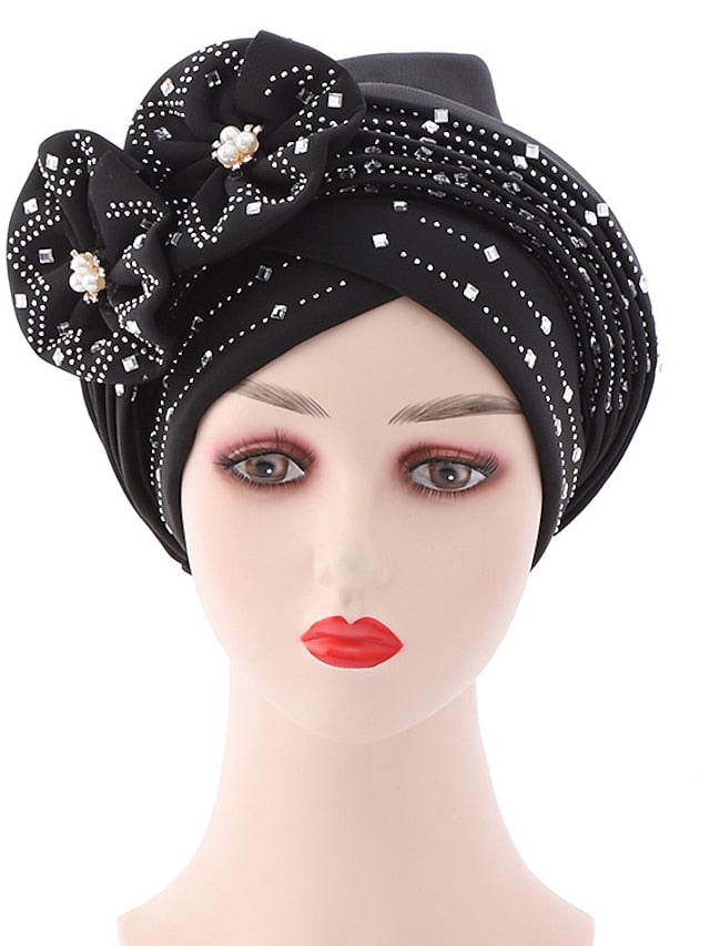 Beanie / Slouchy Party Dailywear Sports Outdoor Beaded Flower Flower Black White Hat Basic Red Fall Winter for Women