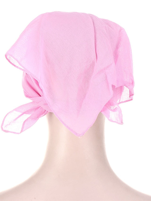 Women Classic Turban Hat Solid Color Outdoor Brim Sunshade Hats Female with Scarf Cap Soft Headscarf Beanie Baseball Cap for Women