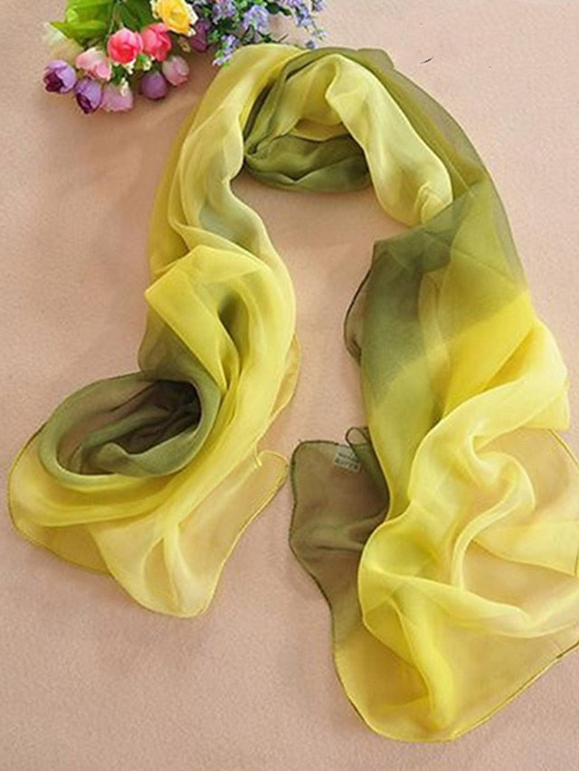 Chiffon Scarf Party Black Scarf Color Block Cute Red Blue Fall Spring for Women