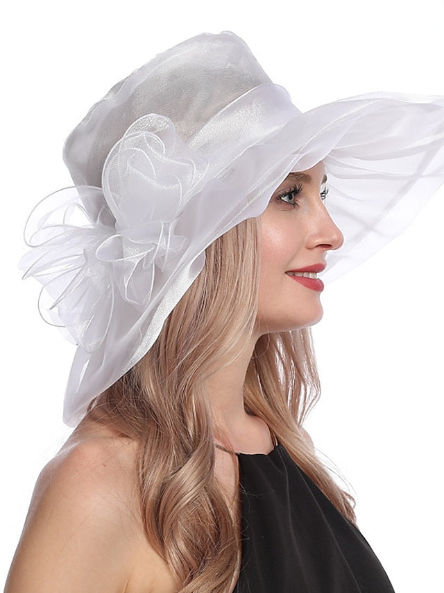 Party Hat Party Wedding Street Floral Pure Color Yellow Red Hat Blue Purple Fall Winter Spring for Women