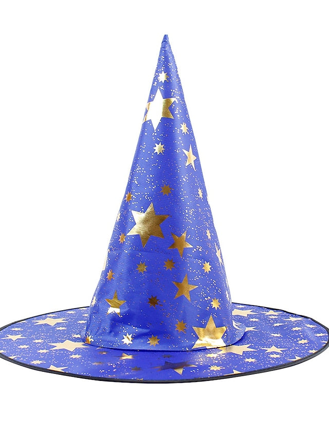 Halloween Witch Hat Masquerade Party Star Hat Children's Headwear Witch Sorcerer Pointed Hat Retro Nordic Style Floppy Hat Durags Party / Evening for Women