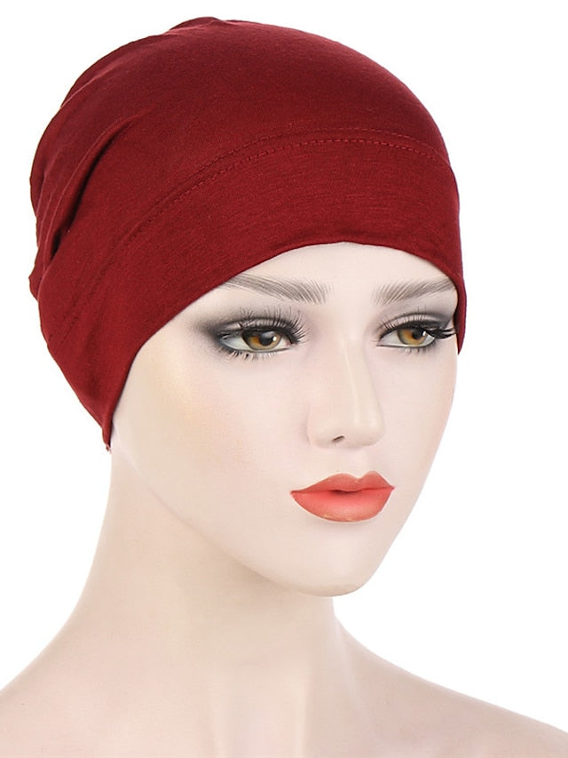 Fashion Multi Color Muslim Underscarf Women Soft Hijab Solid Scarf Turbans Head For Women Caps Islamic Hat for Women