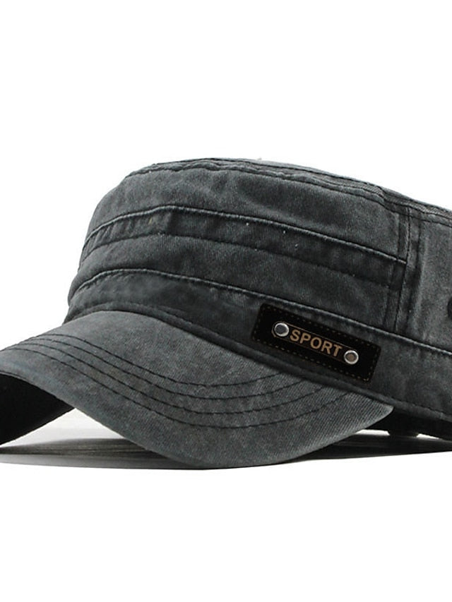 Four Seasons Casual Washed Cotton Flat Top Hat Unique Design Vintage Adjustable Fisher Caps Men Women Cap for Women