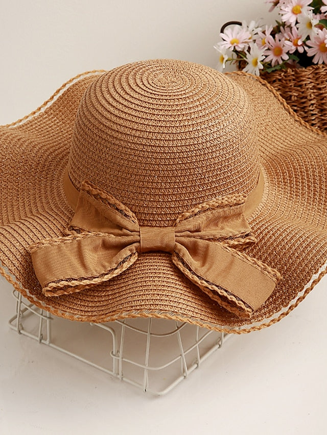 Sun Hat Straw Hat Daily Holiday Straw Vacation Beach Sweet Sunscreen Breathability Outdoor 1 pcs for Women
