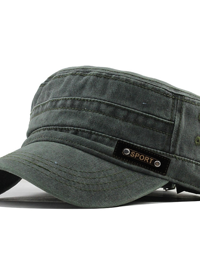 Four Seasons Casual Washed Cotton Flat Top Hat Unique Design Vintage Adjustable Fisher Caps Men Women Cap for Women