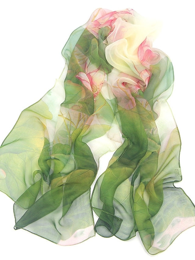Chiffon Scarf Party Red Scarf Tie Dye / Purple / Fall / Winter / Spring / Summer for Women