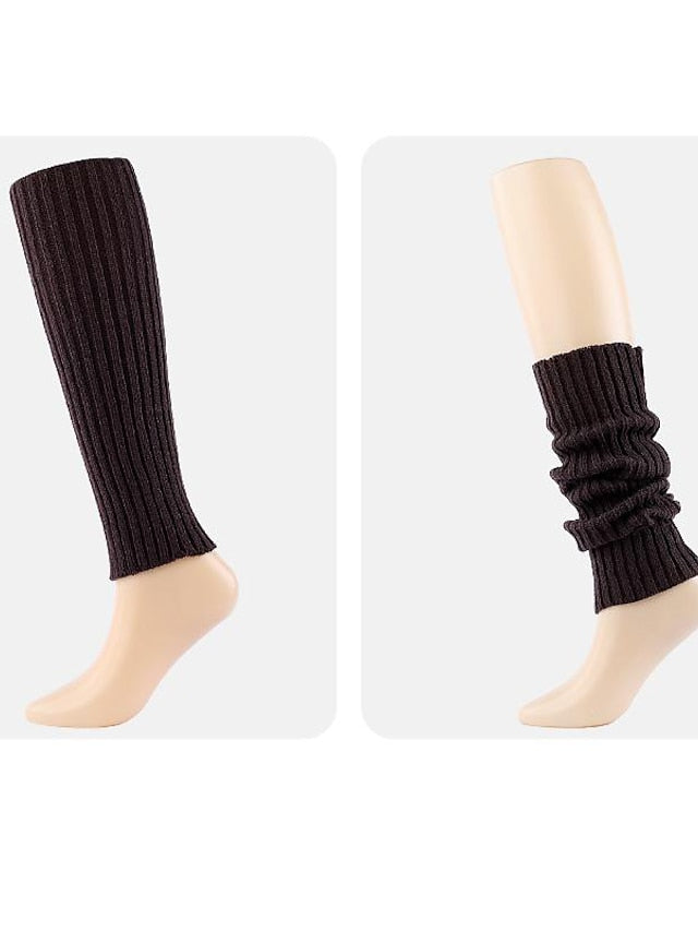 Leg Warmers Boot Cuffs Home Daily Solid Color Polyester Spandex Basic Casual Classic Warm Casual 1 Pair for Women