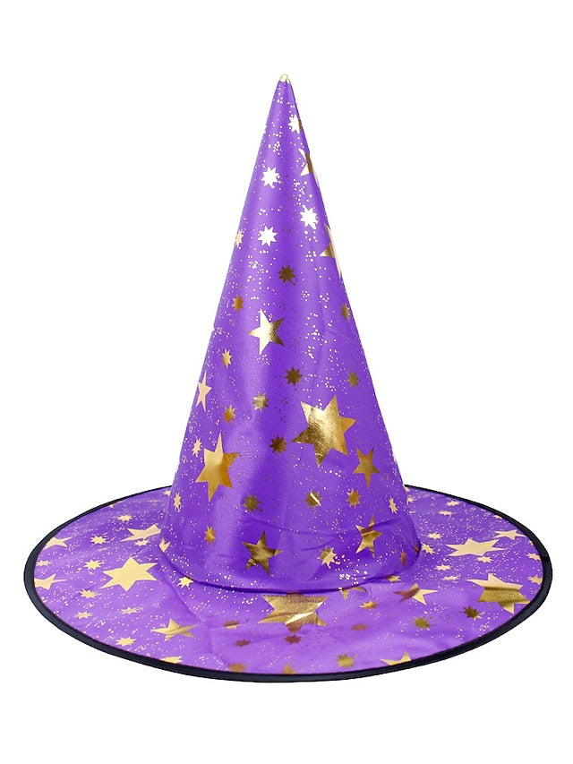 Halloween Witch Hat Masquerade Party Star Hat Children's Headwear Witch Sorcerer Pointed Hat Retro Nordic Style Floppy Hat Durags Party / Evening for Women
