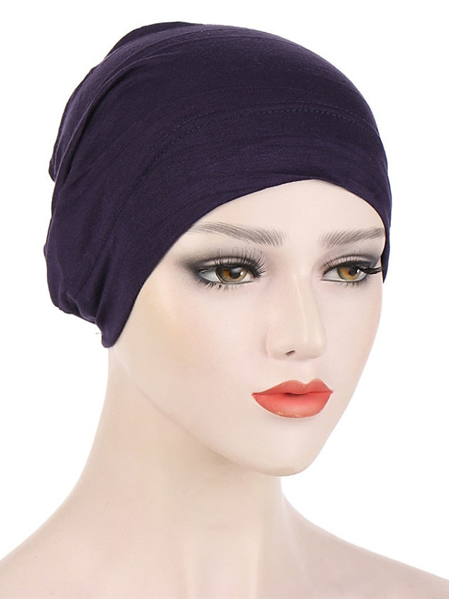 Fashion Multi Color Muslim Underscarf Women Soft Hijab Solid Scarf Turbans Head For Women Caps Islamic Hat for Women