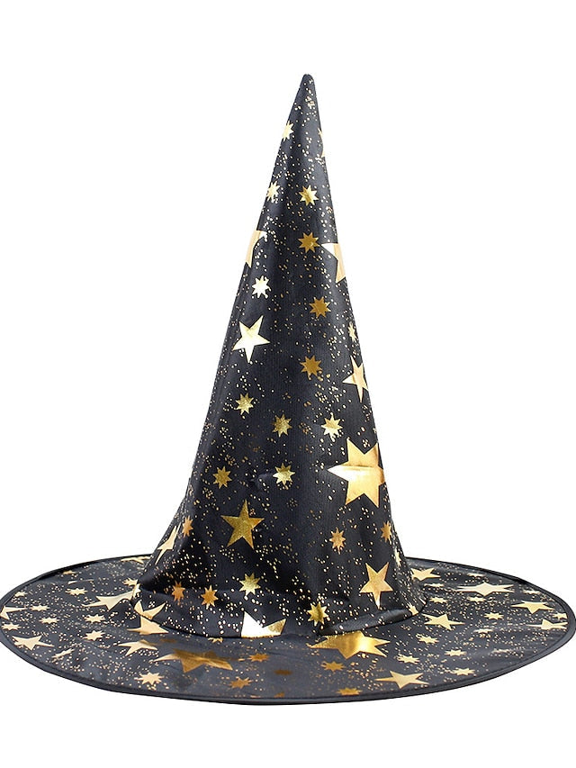 Halloween Witch Hat Masquerade Party Star Hat Children's Headwear Witch Sorcerer Pointed Hat Retro Nordic Style Floppy Hat Durags Party / Evening for Women
