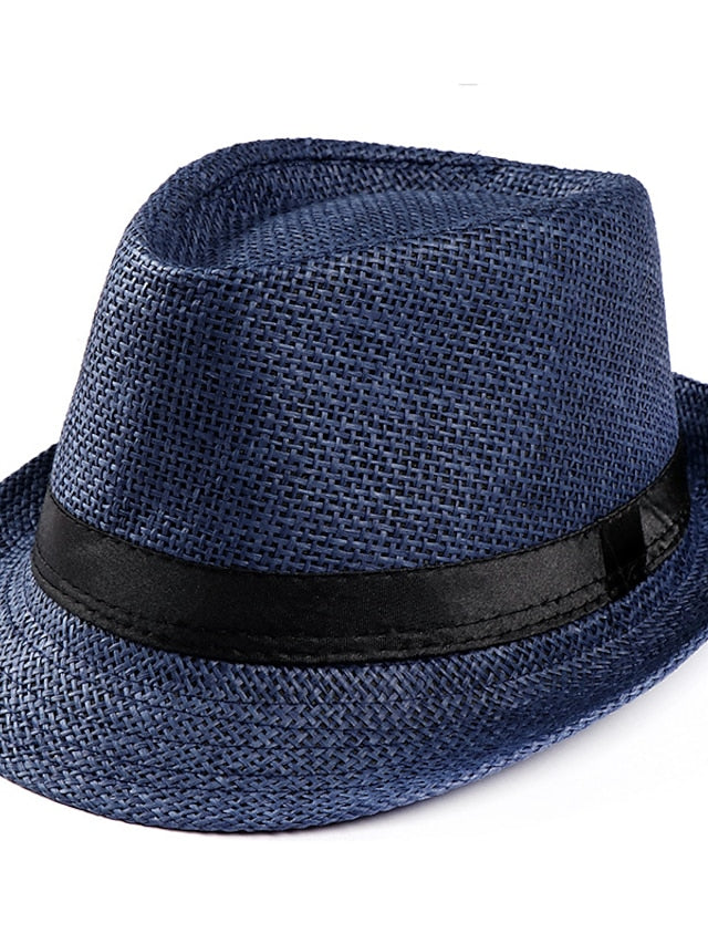 Unisex Sunhat Women Men Fashion Summer Casual Trendy Beach Sun Straw Jazz Band Hat Cowboy Fedora Hat for Women