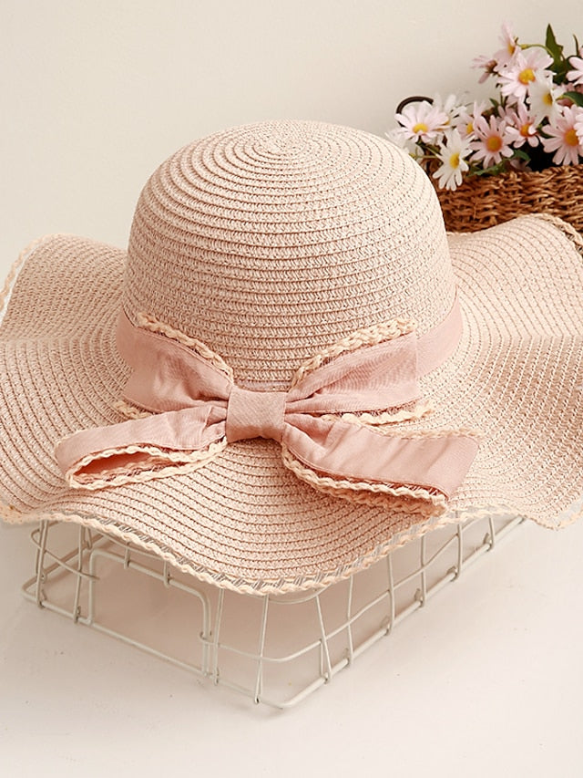 Sun Hat Straw Hat Daily Holiday Straw Vacation Beach Sweet Sunscreen Breathability Outdoor 1 pcs for Women
