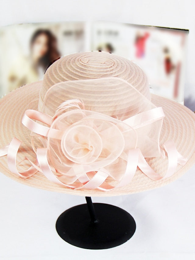 Party Hat Party Street Holiday Flower Solid Colored Black White Hat Cute Pink Fall Winter Spring for Women