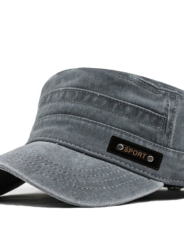 Four Seasons Casual Washed Cotton Flat Top Hat Unique Design Vintage Adjustable Fisher Caps Men Women Cap for Women