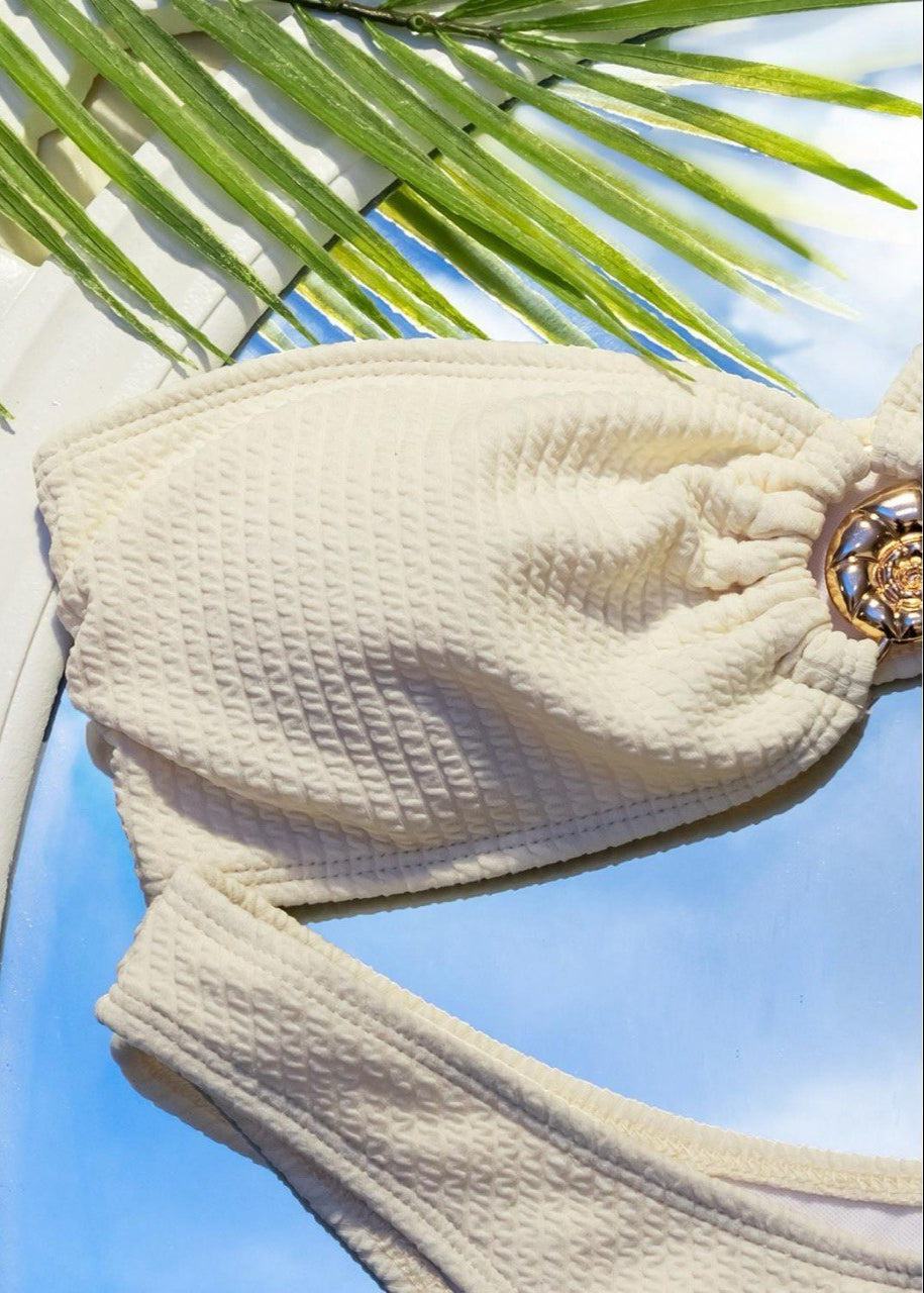 Seychelles Sands - Textured Strapless Bikini Set