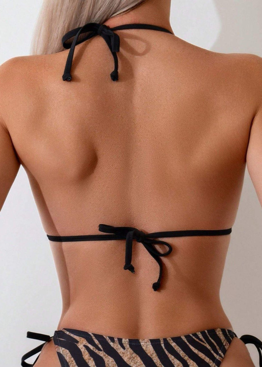 Savannah Curve Bikini Set - Zebra Print Triangle Swimwear