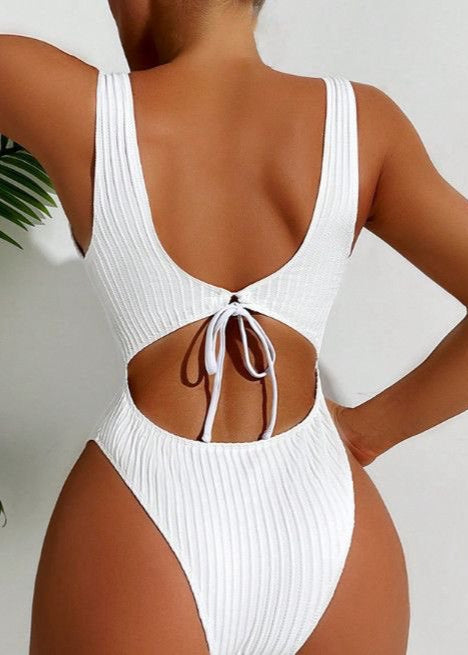 Sculpted Fit Ribbed One Piece Swimsuit