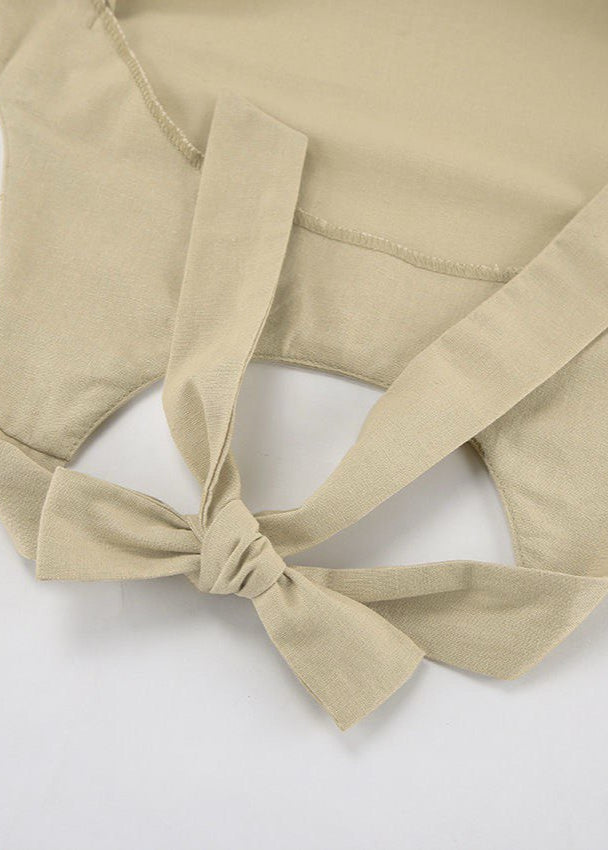 Sahara Backless Halter Maxi Dress – Cotton & Linen Blend