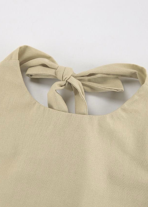 Sahara Backless Halter Maxi Dress – Cotton & Linen Blend