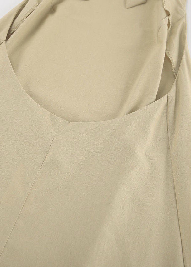 Sahara Backless Halter Maxi Dress – Cotton & Linen Blend