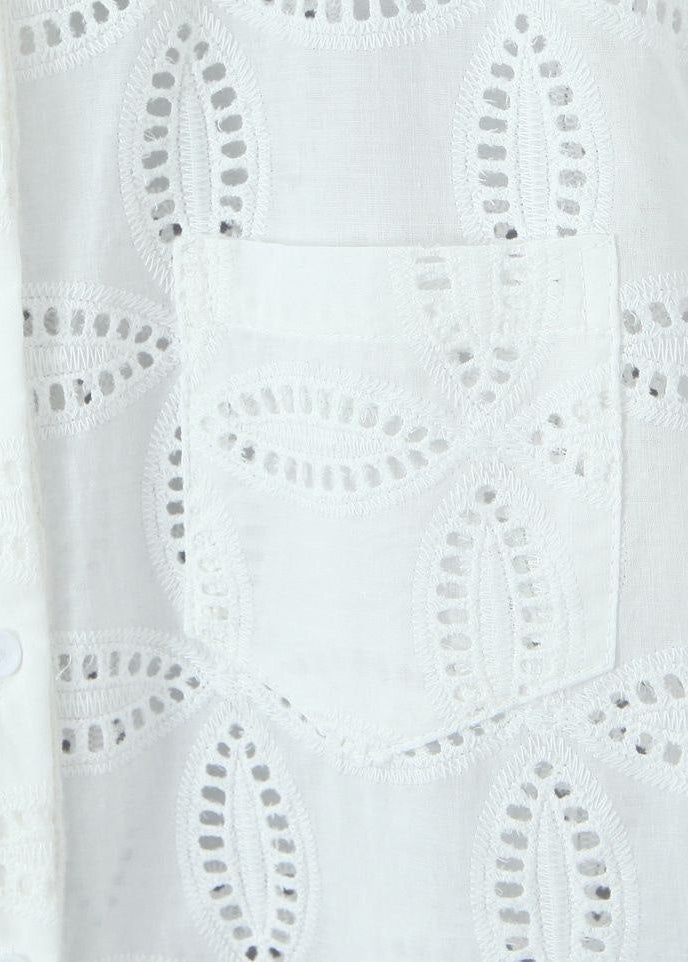 Sunlace - Embroidered Cotton Shirt and Skirt Set