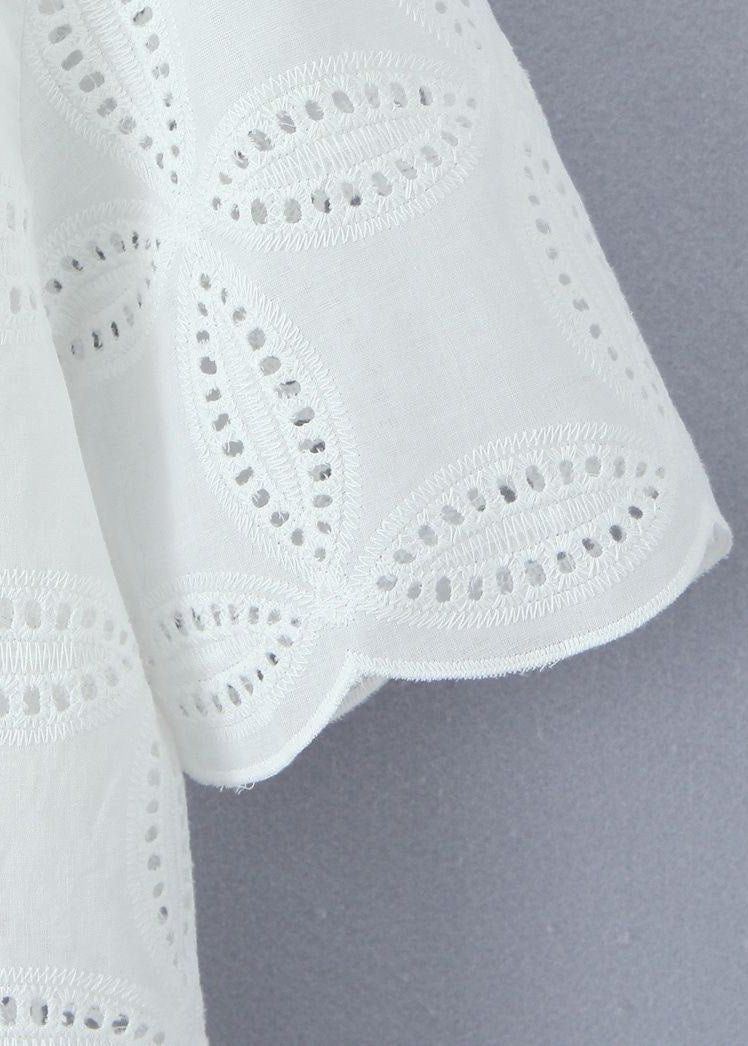 Sunlace - Embroidered Cotton Shirt and Skirt Set