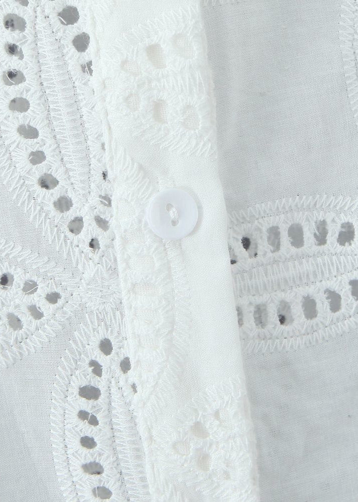Sunlace - Embroidered Cotton Shirt and Skirt Set