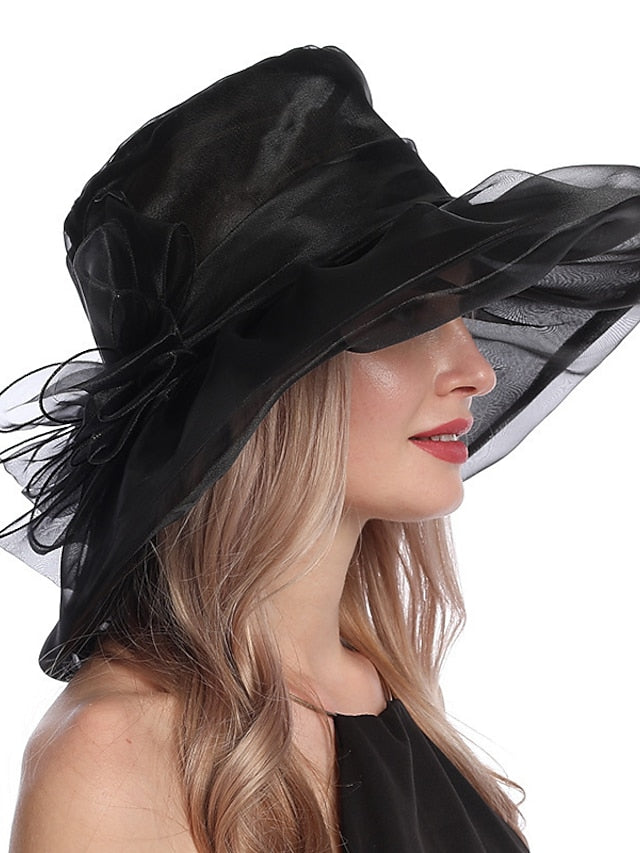 Party Hat Party Wedding Street Floral Pure Color Yellow Red Hat Blue Purple Fall Winter Spring for Women