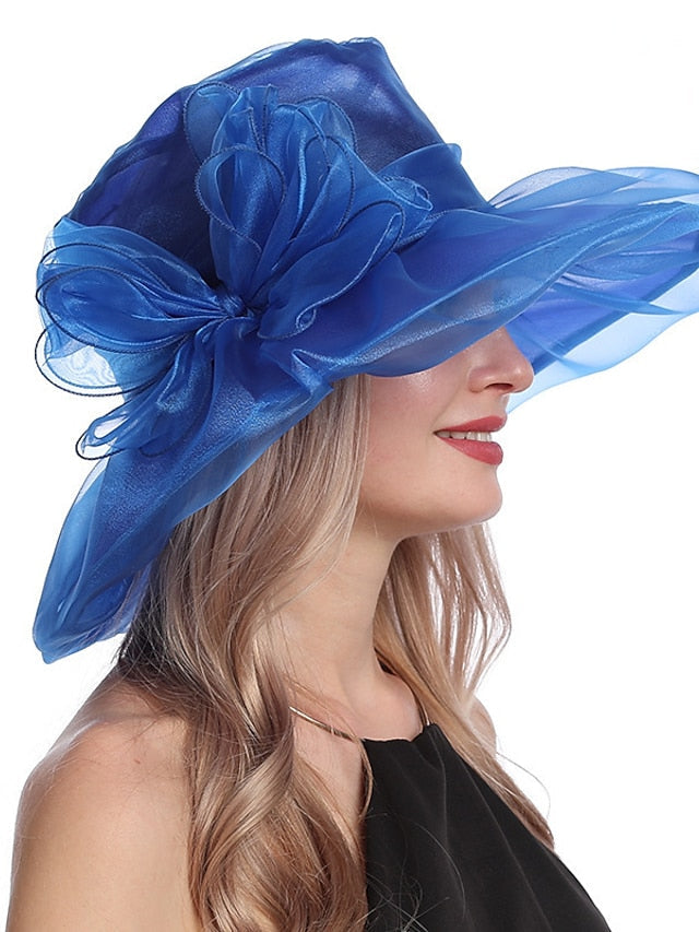 Party Hat Party Wedding Street Floral Pure Color Yellow Red Hat Blue Purple Fall Winter Spring for Women