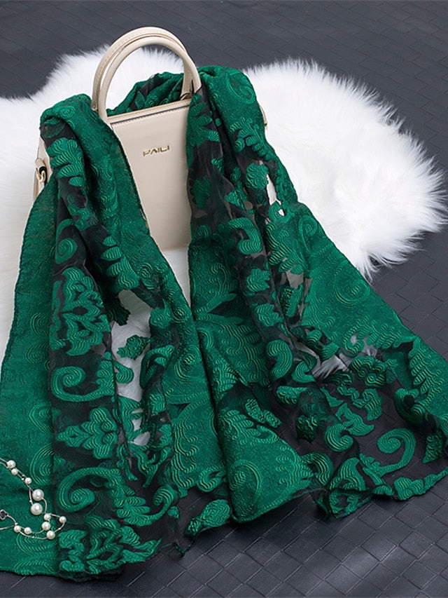 Boho Lady Women Long Soft Wrap Lady Shawl Organza Soft Scarf Scarves for Holiday Beach Accessories for Women