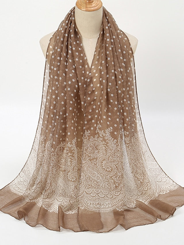 Summer Lady Dots Scarf Shawl Holiday Fashion Clothing Accessories Invierno Mujer Women Scarves Shawls for Women