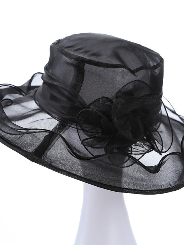 Hat Bucket Hat Sun Hat Black Blue Purple Party Outdoor Dailywear Floral Floral Portable Windproof Comfort for Women