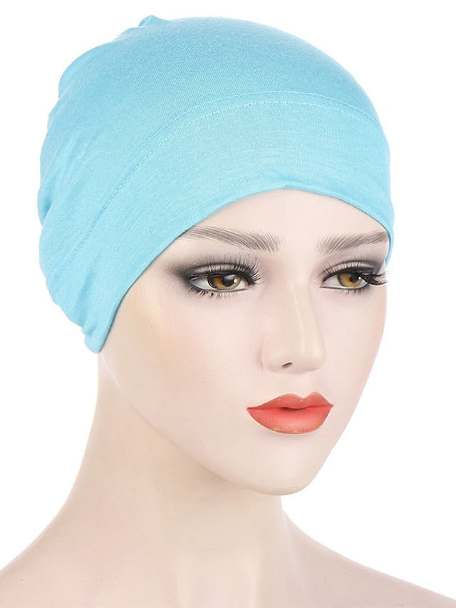 Fashion Multi Color Muslim Underscarf Women Soft Hijab Solid Scarf Turbans Head For Women Caps Islamic Hat for Women