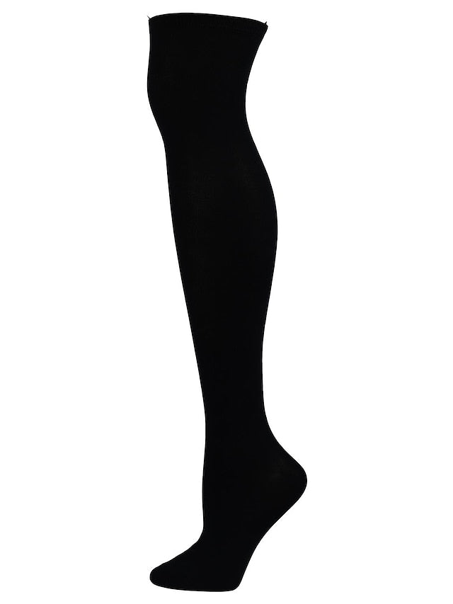 Knee High Socks Outdoor Home Daily Solid Color Polyester Spandex Basic Classic Warm Casual 1 Pair for Women