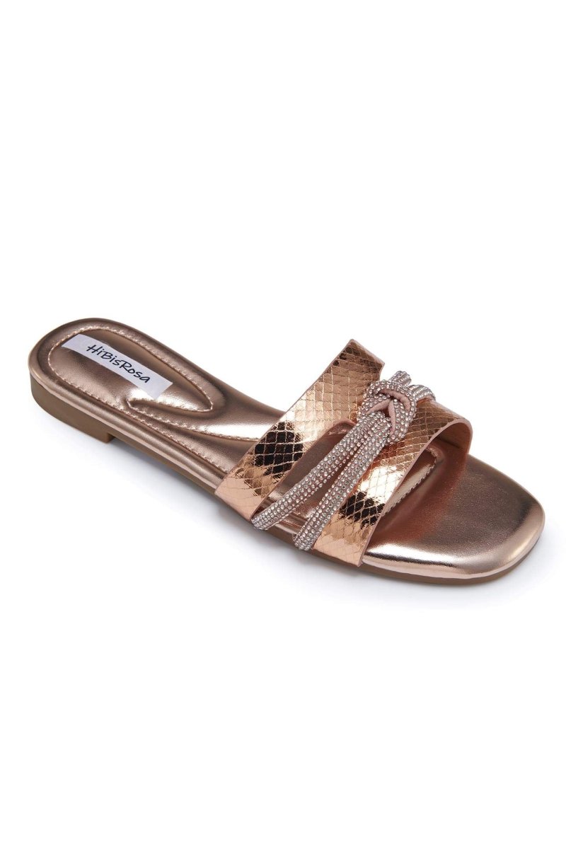 Sandalias con nudo de diamantes de imitación Renee