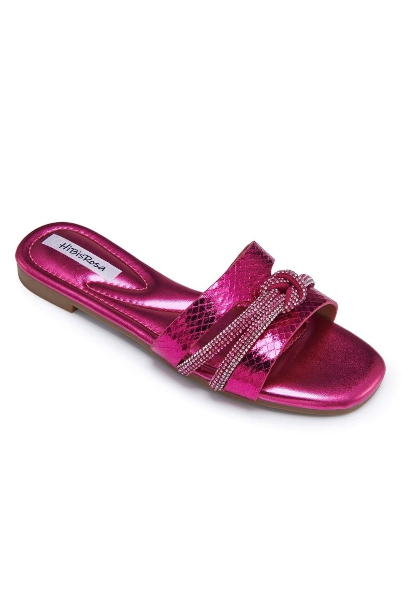 Sandalias con nudo de diamantes de imitación Renee
