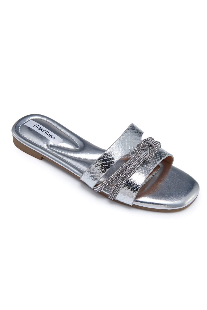 Sandalias con nudo de diamantes de imitación Renee