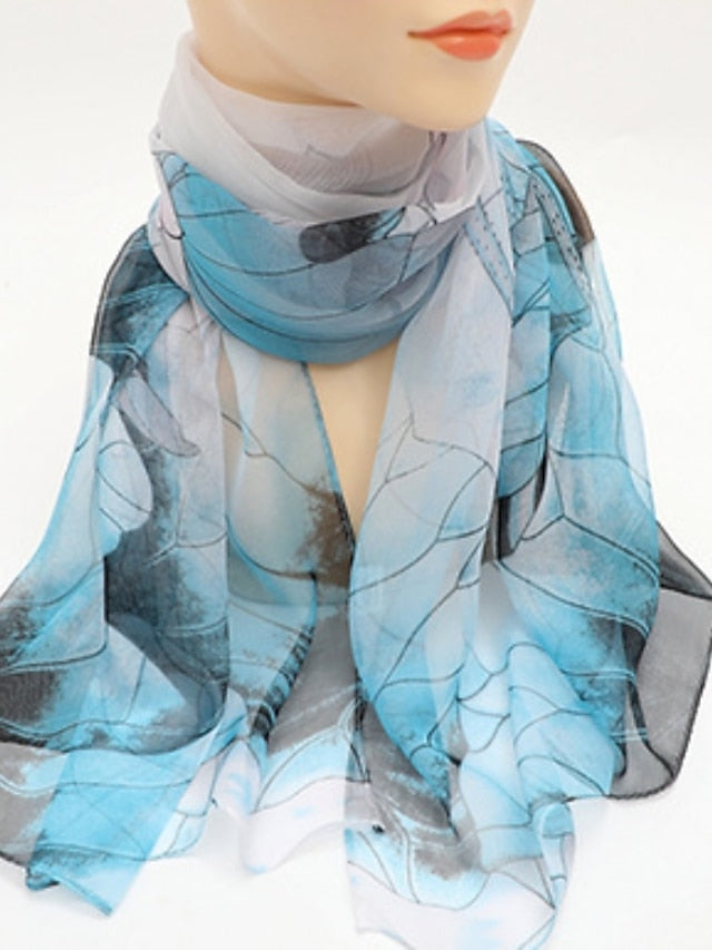 Chiffon Scarf Party Red Scarf Tie Dye / Purple / Fall / Winter / Spring / Summer for Women