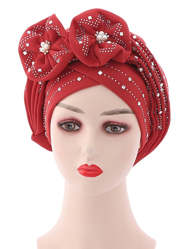 Beanie / Slouchy Party Dailywear Sports Outdoor Beaded Flower Flower Black White Hat Basic Red Fall Winter for Women