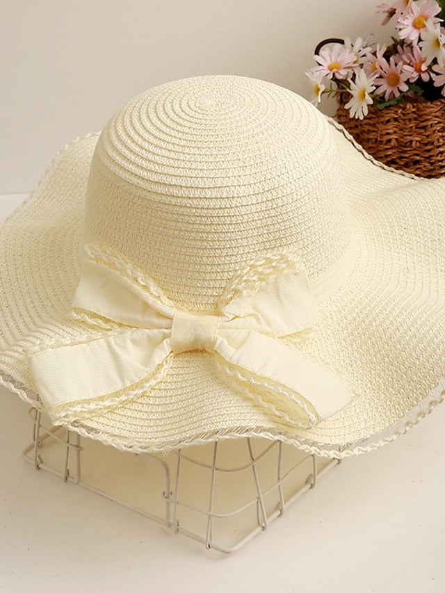 Sun Hat Straw Hat Daily Holiday Straw Vacation Beach Sweet Sunscreen Breathability Outdoor 1 pcs for Women