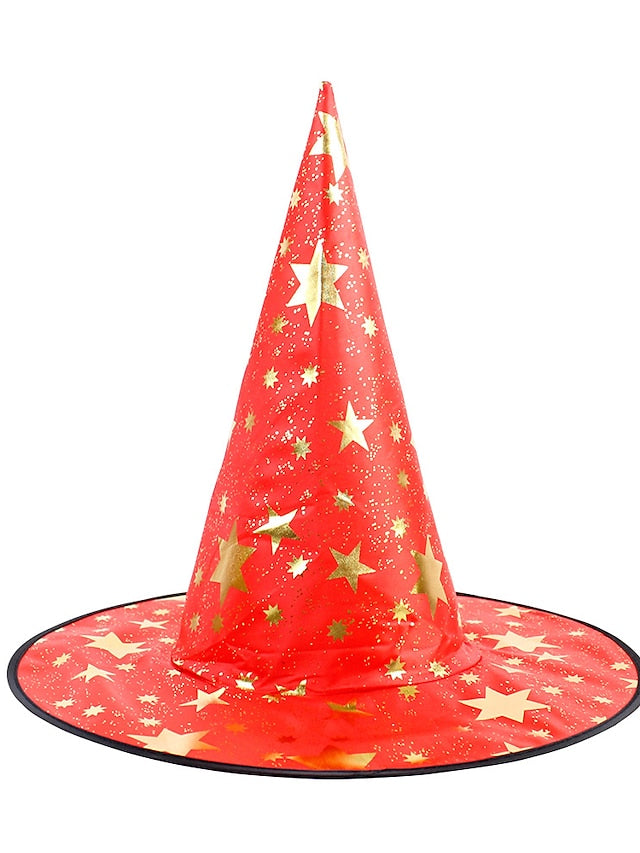 Halloween Witch Hat Masquerade Party Star Hat Children's Headwear Witch Sorcerer Pointed Hat Retro Nordic Style Floppy Hat Durags Party / Evening for Women